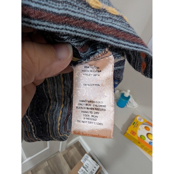 Soft Surroundings, 1X Multi-Color Tunic Button Down Blouse, 100% Cotton, ARTSY - Picture 5 of 6